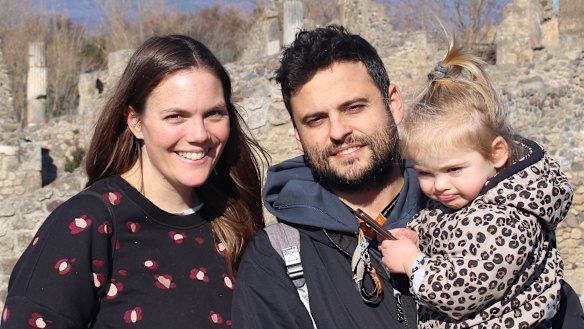 Laura Hartley with partner Alberto Sanchez Barco and daughter Sofia.