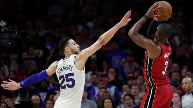 Youth and experience: Miami Heat's Dwyane Wade had kind words for Ben Simmons after plotting the Australian's demise.