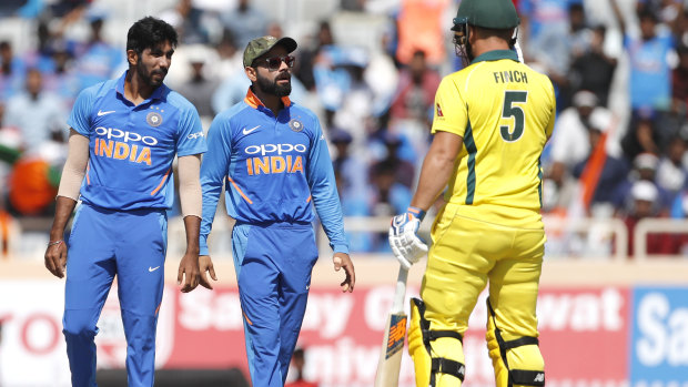 Mum's the word: Jasprit Bumrah caused all sorts of trouble for Aaron Finch over the Australian summer.
