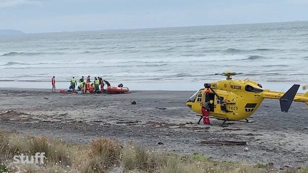 The scene of the fatal shark attack. 