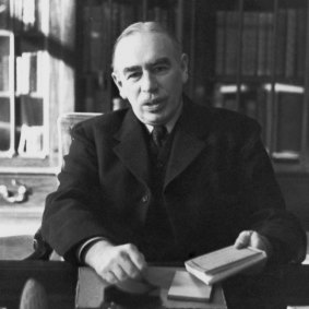 John Maynard Keynes in his study in Bloomsbury, London, in March 1940.