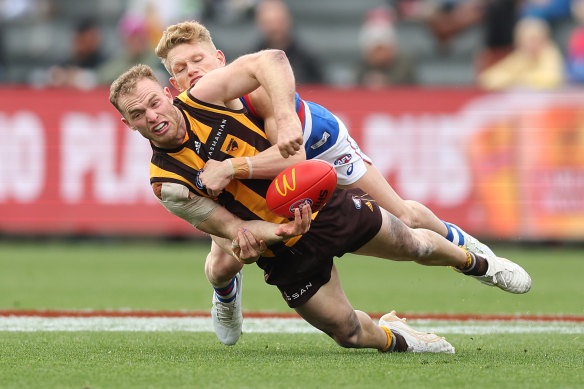 Hawthorn’s Tom Mitchell has been the subject of constant trade speculation.