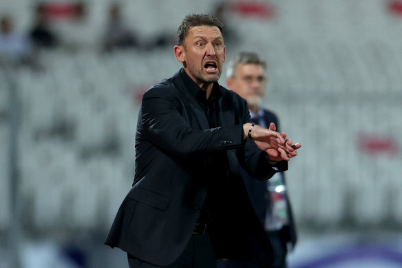 Tony Popovic on the sideline in Riffa.
