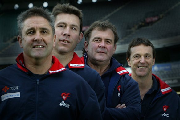 Flashback: Melbourne's coaching team in 2004 - Chris Fagan, Brett Ratten, Mark Reilly and Neale Daniher.