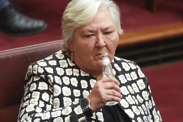 Nationals senator Samantha McMahon in the Senate on  Wednesday.
