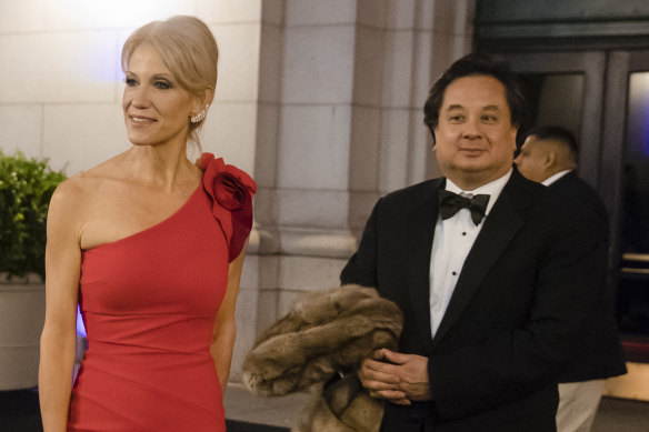Kellyanne Conway and her husband, George, pictured in 2017.