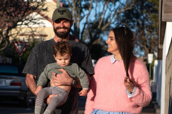 Campbell Biggs and Monica Eastwood, with son Ollie, have cut back on spending as inflation bites.