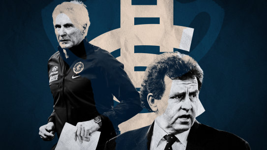 Former Carlton coaches Mick Malthouse and Denis Pagan.