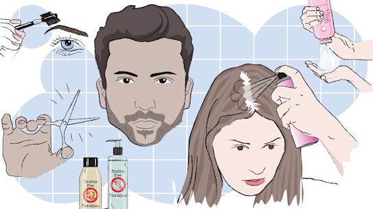 Personal grooming at home.