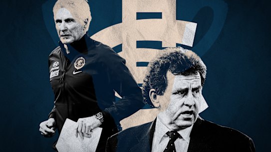 Former Carlton coaches Mick Malthouse and Denis Pagan.