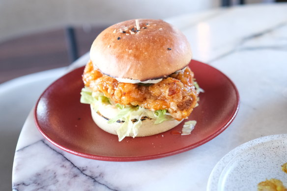 Fried chicken sandwich.