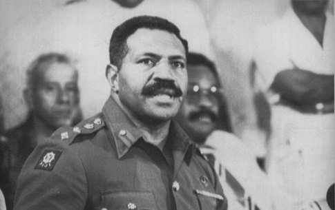 Colonel Rambuka announces that Fiji is now a republic. September 29, 1987.