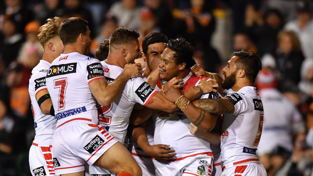 Back in business: The Dragons return to form with victory over the Tigers last weekend.