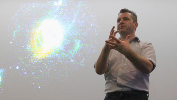 Professor Geraint Lewis at the Macarthur Astronomy Forum in Campbelltown, NSW.