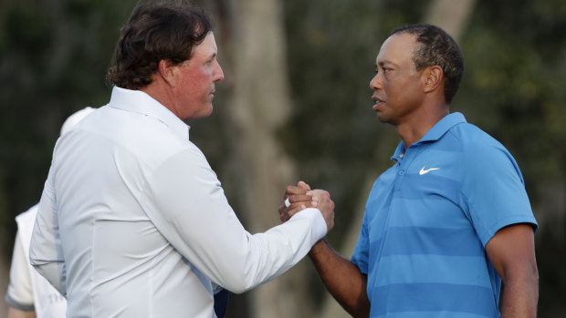 Dream team: Phil Mickelson and Tiger Woods.