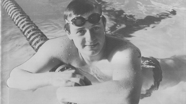 Bob Staddon, who has quadriplegia, training for the Paralympic Games in the 1980s before he pursued scuba diving.