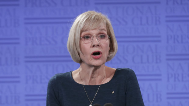 Professor Deborah Terry, Chair of Universities Australia and Vice-Chancellor of Curtin University, addresses the National Press Club of Australia in Canberra on Wednesday 26 February 2020. 