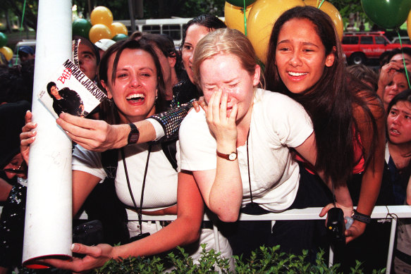 Michael Jackson fans during the singer’s Australian visit in 1996. 