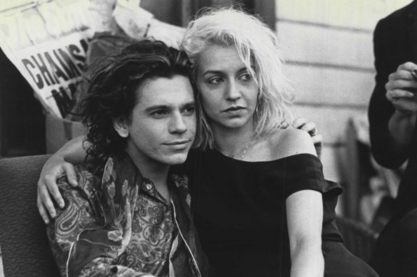 Michael Hutchence as Sam and Saskia Post as Anna in Richard Lowenstein’s <I>Dogs In Space</I>.