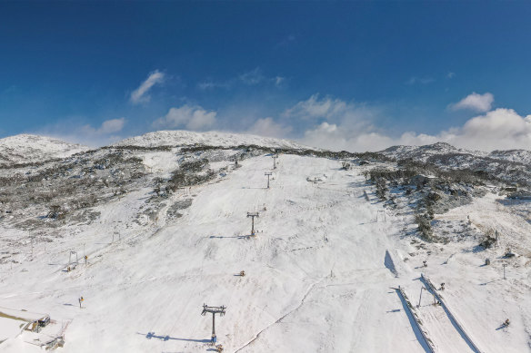 Perisher also saw snowy conditions on Saturday.