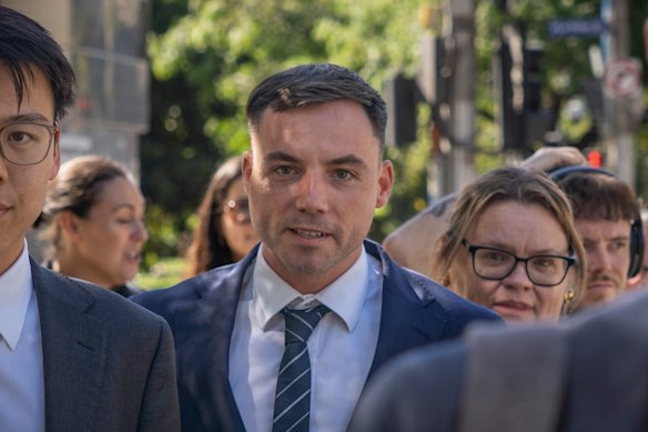 Paul Carroll, former manager of pet food pricing at Coles, leaving federal court in Melbourne on Thursday.