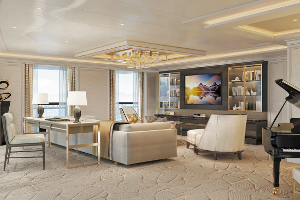 World guests of Regent Seven Seas’ top Regent Suite will pay $2.5 million for two.