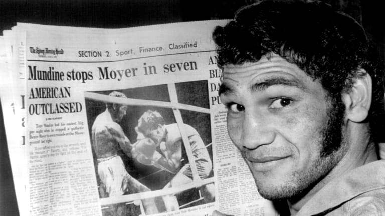 Footsteps: Tony Mundine during his boxing days back in 1972.