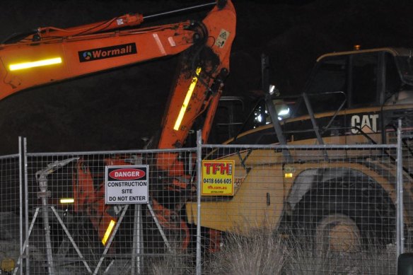 Equipment at Golden Bay was set alight last year while protests raged at the dunes.