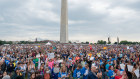 A gun reform rally near the Washington Monument on the weekend draws thousands.