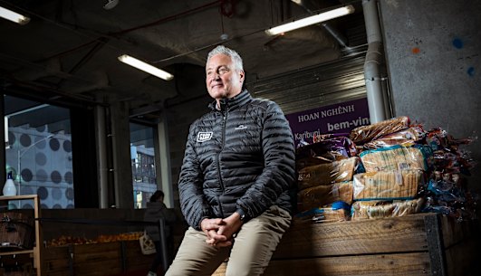 Foodbank, Dave McNamara at the charity’s LaTrobe Street pop-up site.