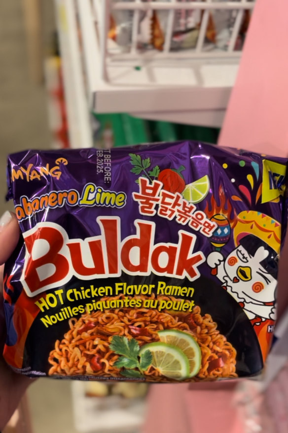 Co-owner Hanh Lee recommends Buldak’s habanero lime chicken, using only a quarter of the sauce packet.