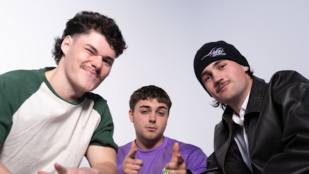 DNM Cast podcast presenters, left to right, Luke Bailey, Diezel Brousse and Tom Rowland.  