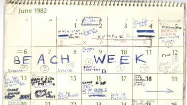 Part of a 1982 calendar of Brett Kavanaugh's released by the Senate Judiciary Committee in attempts to defend him.