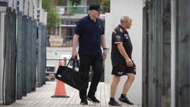 Tim Sheens at Wests Tigers headquarters on his first day back at the club in nearly a decade on Monday.