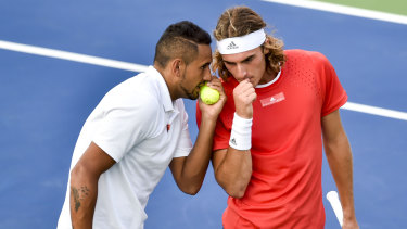 Nick Kyrgios and Stefanos Tsitsipas in Washington in 2019.