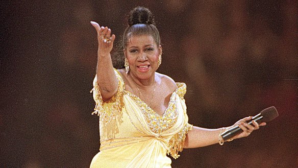  Aretha Franklin performs at the inaugural gala for President Bill Clinton in Washington in 1993. 
