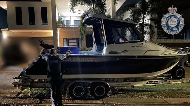The 7.8-metre boat seized in Darwin.