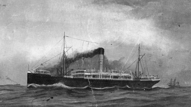 The SS Yongala, which sank in a cyclone near Cape Bowling Green, south-east of Townsville, in 1911.