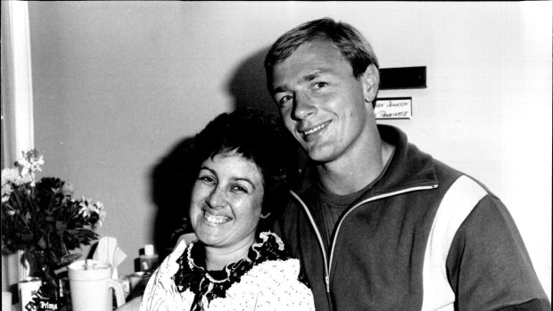 Brian Johnson with his wife Karen in 1984. 