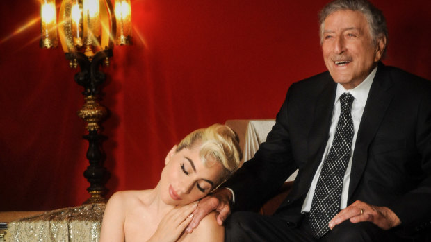 Lady Gaga worships at the shrine of one of her idols, Tony Bennett.