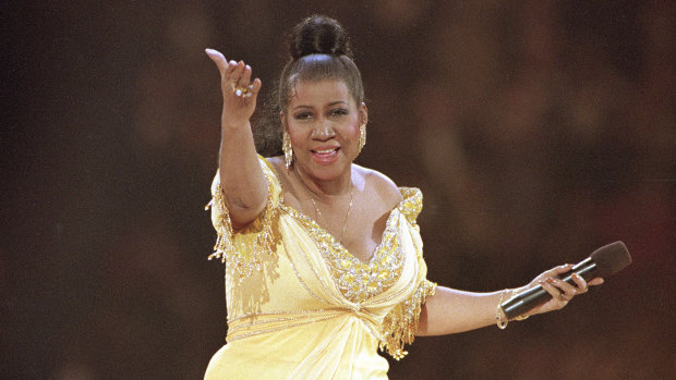  Aretha Franklin performs at the inaugural gala for President Bill Clinton in Washington in 1993. 