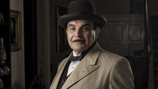 David Suchet as his much-loved character Poirot.