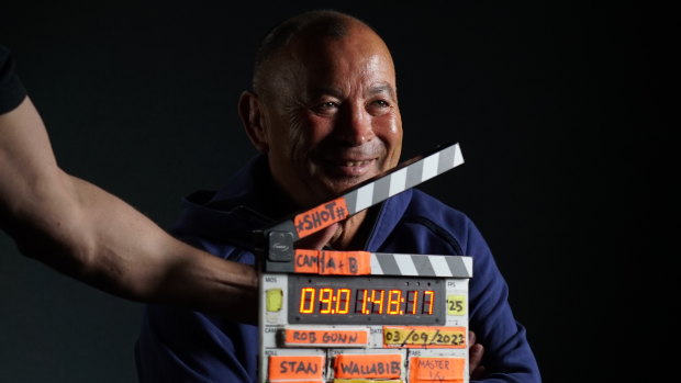 Eddie Jones being interviewed for the Stan documentary.