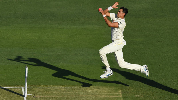 Steaming in: Mitchell Starc had focused on speed as a 200th Test scalp eluded him.