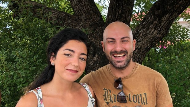 Roberta Gandolfo and Ivan la Mattina just moved to Brisbane from Victoria to work in the hospitality industry. They're staying positive as they search for work.