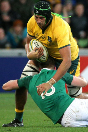 Adam Coleman in action for the Wallabies during the Test series against Ireland.
