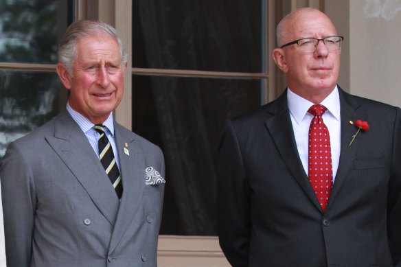 Governor-General David Hurley (right) with King Charles during a visit to Sydney during the King’s time as Prince Charles. Hurley has made a point of increasing the number of women honoured for the King’s birthday.