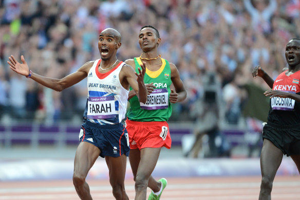 Mo Farah wins the men's 5000m
at the London Olympic Games.