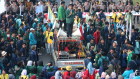 Student leader Muhammad Abdul Basit, addressing a protest in Jakarta on Monday.