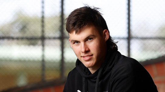 Bulldogs father-son prospect Sam Darcy at Trevor Barker Oval on Monday.